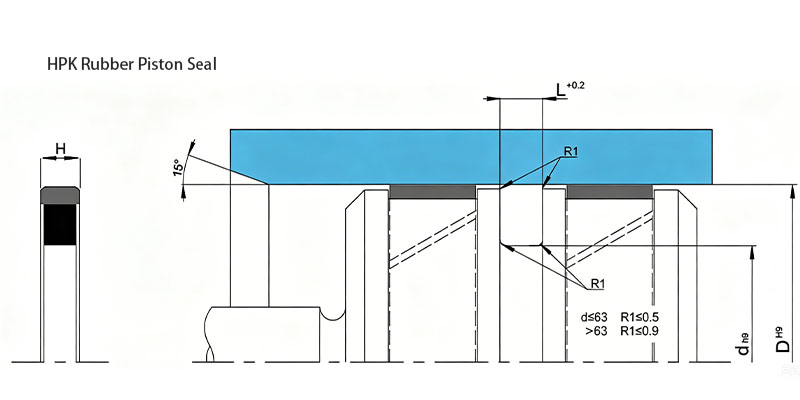 Voneseals NBR Piston Seal HPK